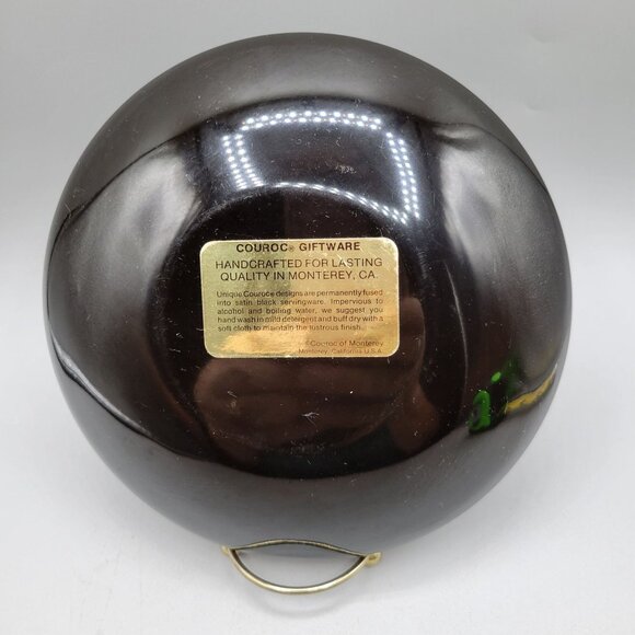 Couroc Chickadee Birds on Branch Hand Inlaid Wood 8 Inch Round Bowl - Picture 4 of 5